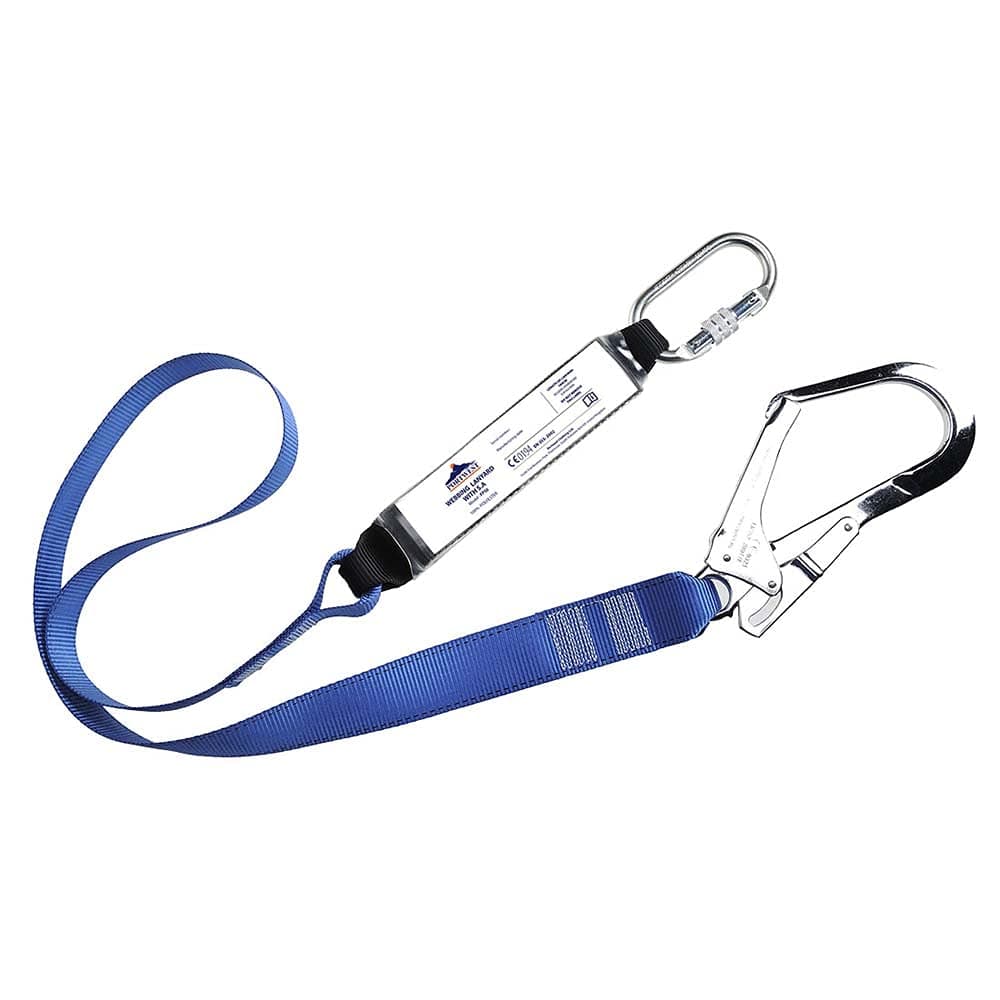 Single Webbing Lanyard With Shock Absorber, Size: One Size, Colour: Royal Blue, FP50RBR