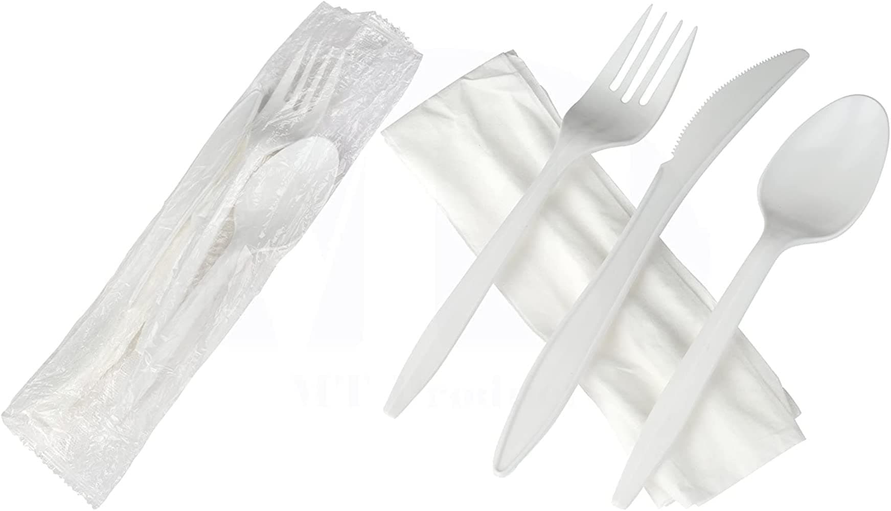 MT Products Plastic Utensils Individually Wrapped - Cutlery Set Individually