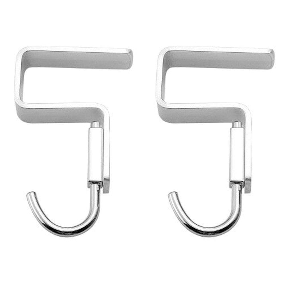 2 Pcs Desk Hook, Student Desktop Nail-Free Hook, Table Hook for Schoolbag, Space Aluminium Alloy, Hanger Hooks for Bag Purse Clothes Backpack Holder, Suitable for 1.9 cm/0.74" Thick Plate