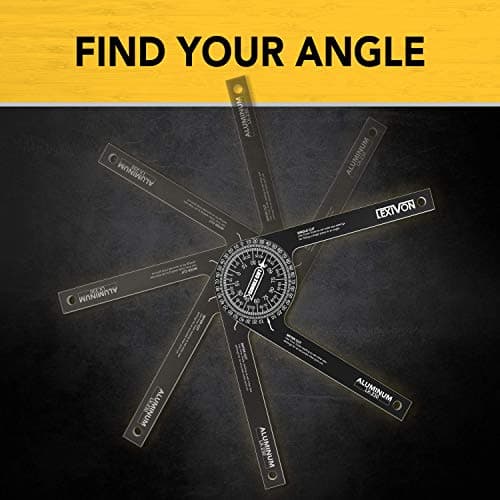 Aluminum Miter Saw Protractor | 7-Inch Rust Proof Angle Finder Featuring Precision Laser Engraved Scales (LX-230)