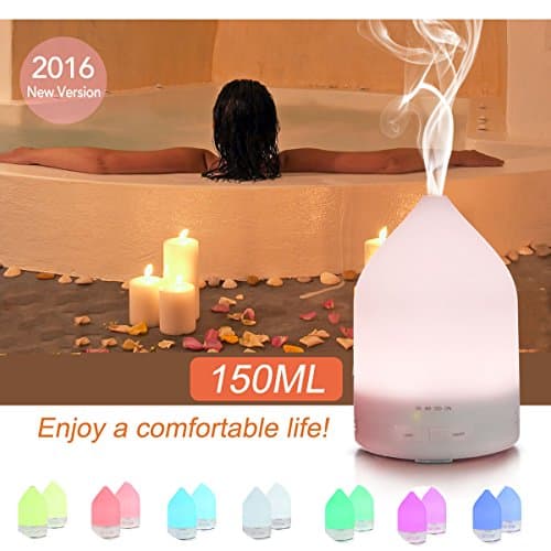 Aroma Diffuser, LAMAGIA 150ml Aromatherapy Essential Oil Diffuser Ultrasonic Cool Mist Humidifier Air Purifier with 4 Timer Settings, 7 Color Lights Changes and Waterless Auto Shut-off Function