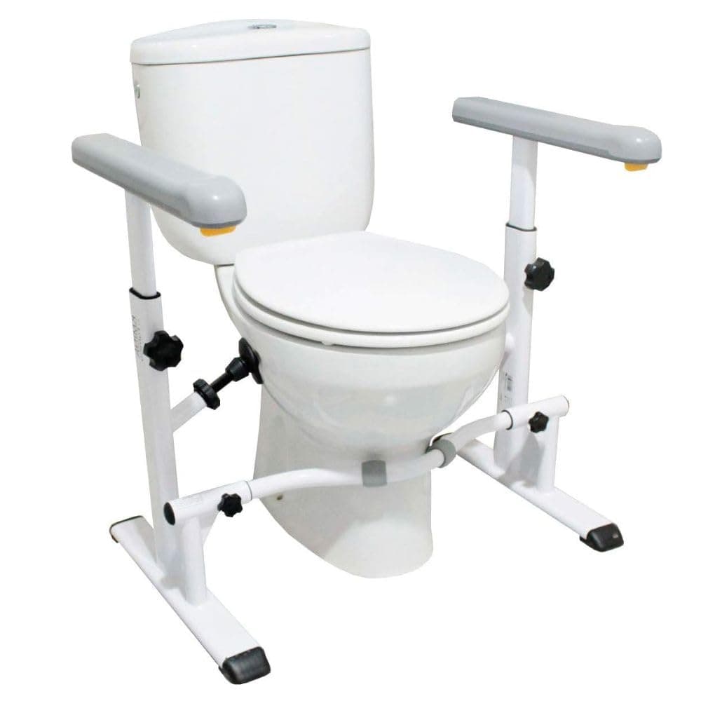 KMINA Toilet Frame for Disabled and Elderly, Adjustable Height and Width, Sturdy and Secure Rails, Easy to Install
