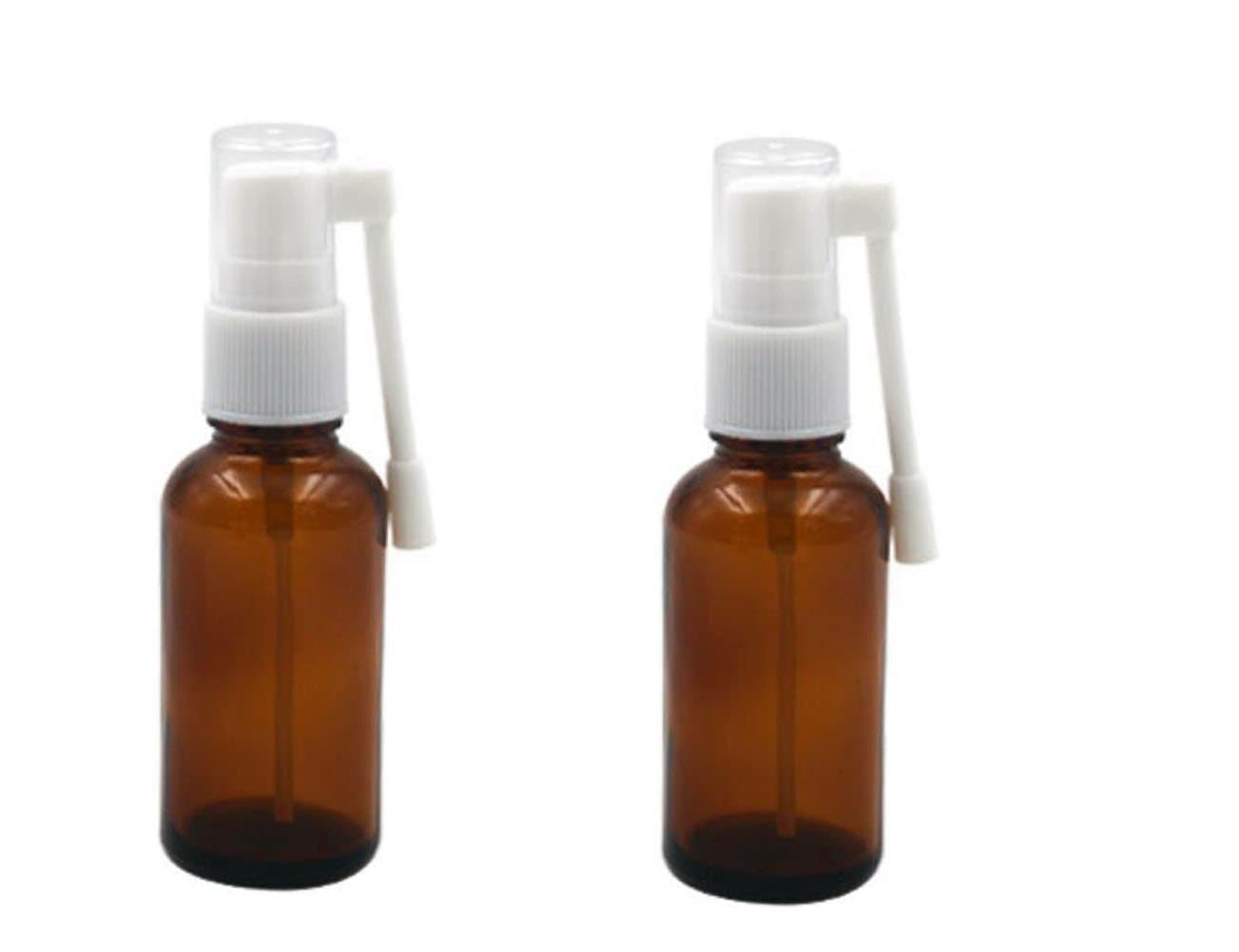 2PCS 30ML / 1oz Brown Glass Empty Refillable 360 Degree Rotation Spray Bottle Sprayer Container