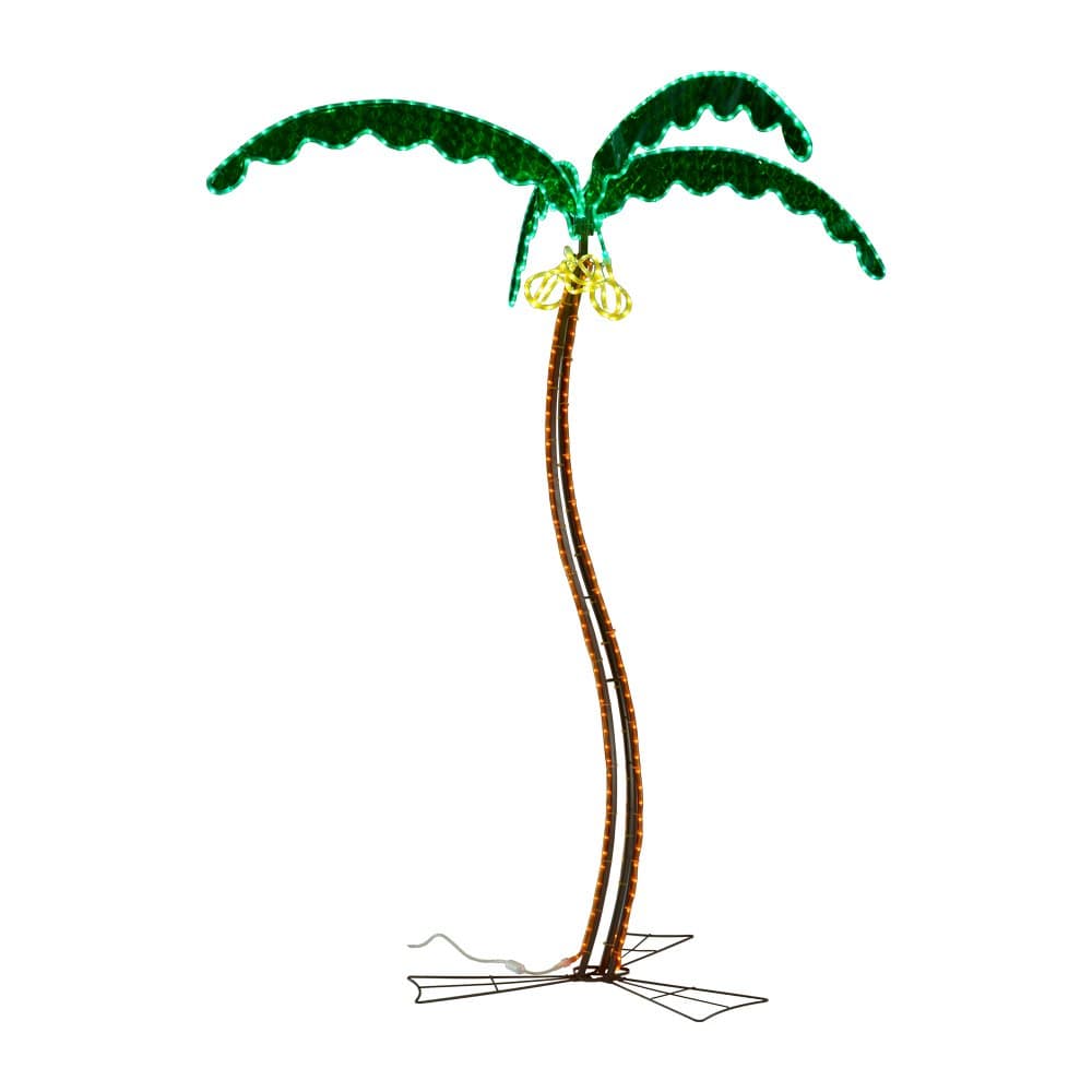 Green LongLife 7-Feet Decorative Palm Tree Light - with Coconuts Super Bright LED Rope Light for Indoor and Outdoor Use