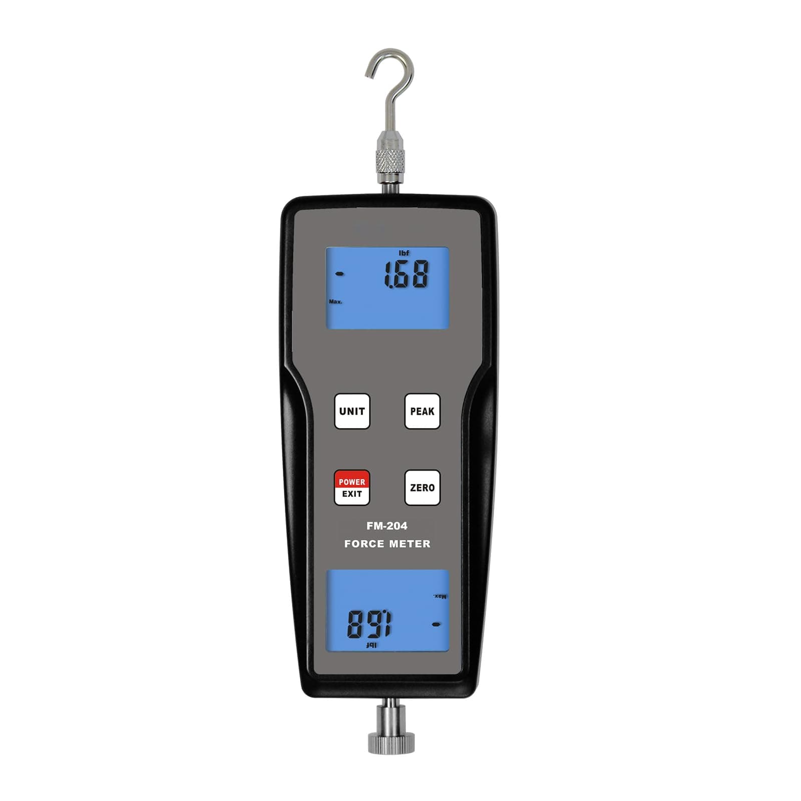 FM-204-100K Digital Force Gauge Push Pull Gauge Tester Meter 3 Measurement Units N, kg, lb | Force Range ±100 kgf, ±980 N, ±220 Lbf