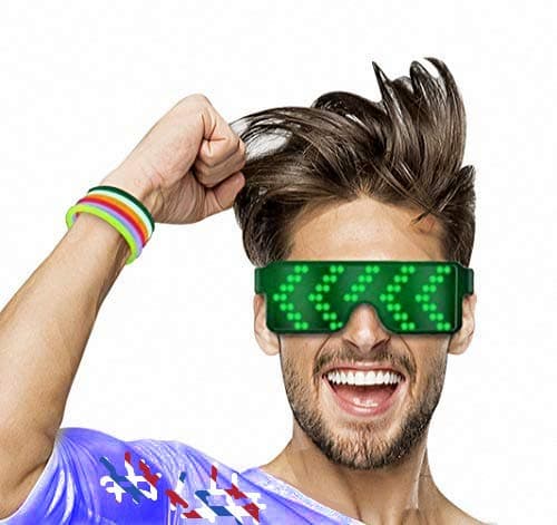 shunliu LED Light Glasses Dynamic Flash Display Pattern Glasses USB Rechargeable bar Nightclub Party Atmosphere Equipment