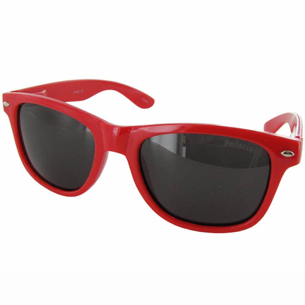 Polarized Eyewear Shiny Style Sunglasses, Red / Grey