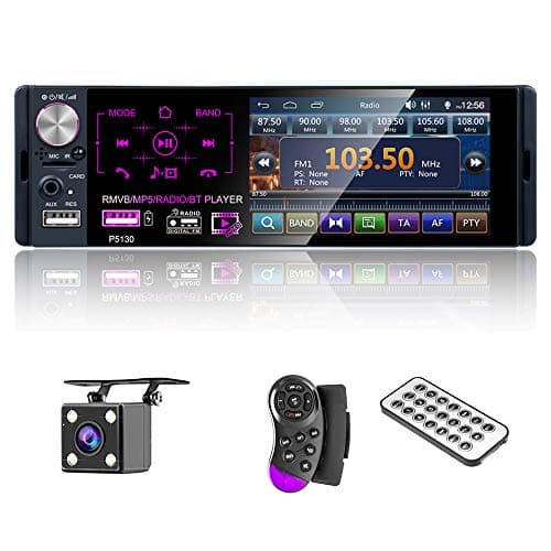Multimedia Car Stereo- Single Din,4.1 Inch Touch Screen Car Stereo Bluetooth Audio and Hands-Free Calling,Rear Microphone Input,MP5 Player, AUX Input, Rear View Camera,AM/FM/RDS Radio Receiver
