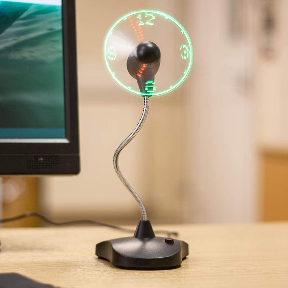 The Source Wholesale Desktop Standing LED Clock Fan