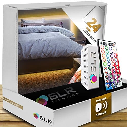 SLR Lighting LED Bed Lighting Soft Glow with Multi-Color Motion Activated Kit Made for All Sizes(Twin/Full/Queen/King/Cal.King) Dimmable with Wireless Remote