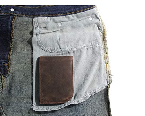 Slim Front Pocket Wallet by Saltrek, RFID Blocking, Top Grain Leather Billfold