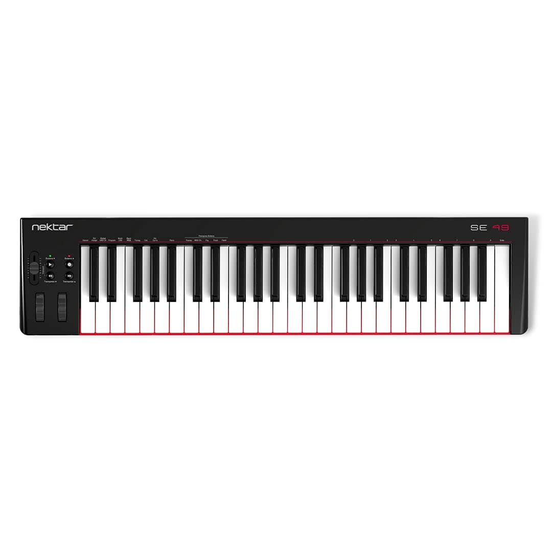 SE49 USB MIDI Keyboard Controller with Nektar DAW Integration,Black white Grey