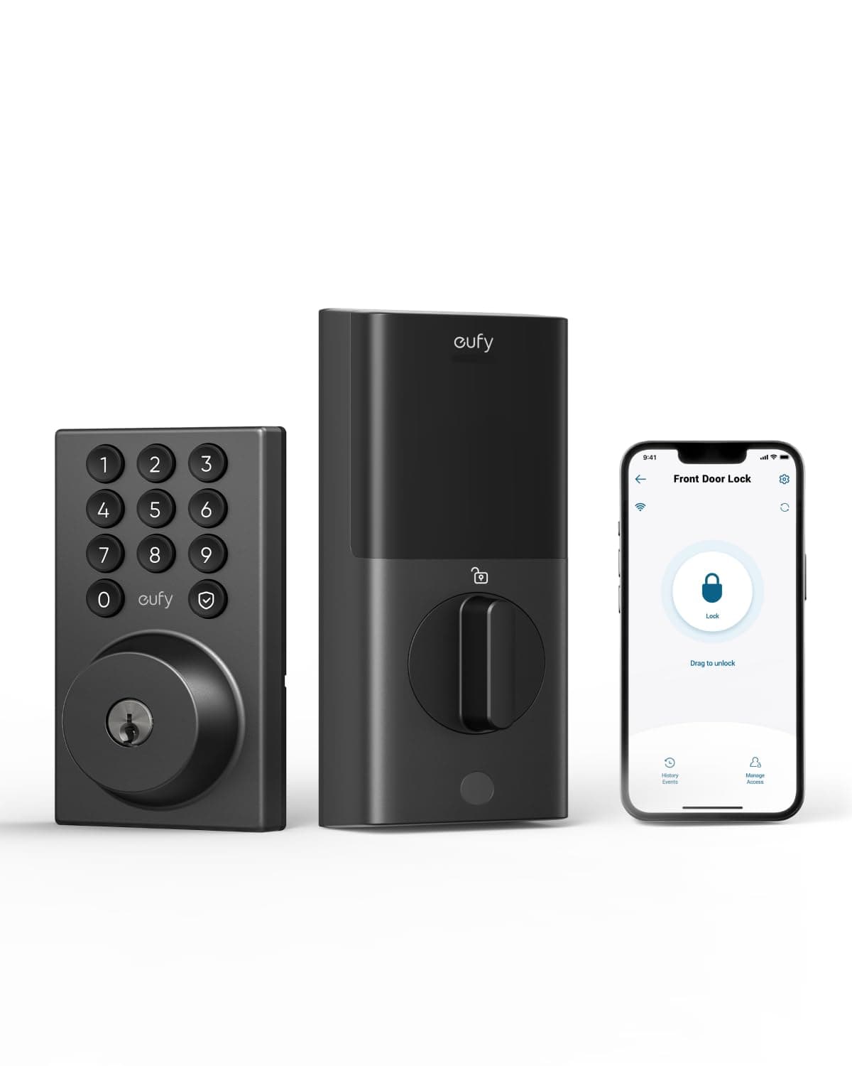 eufy Smart Lock C30, Keyless Entry Door Lock, Built-in WiFi Deadbolt, Smart Lock for Front Door, No Bridge Required, Easy Installation, App Remote Control, Auto Lock