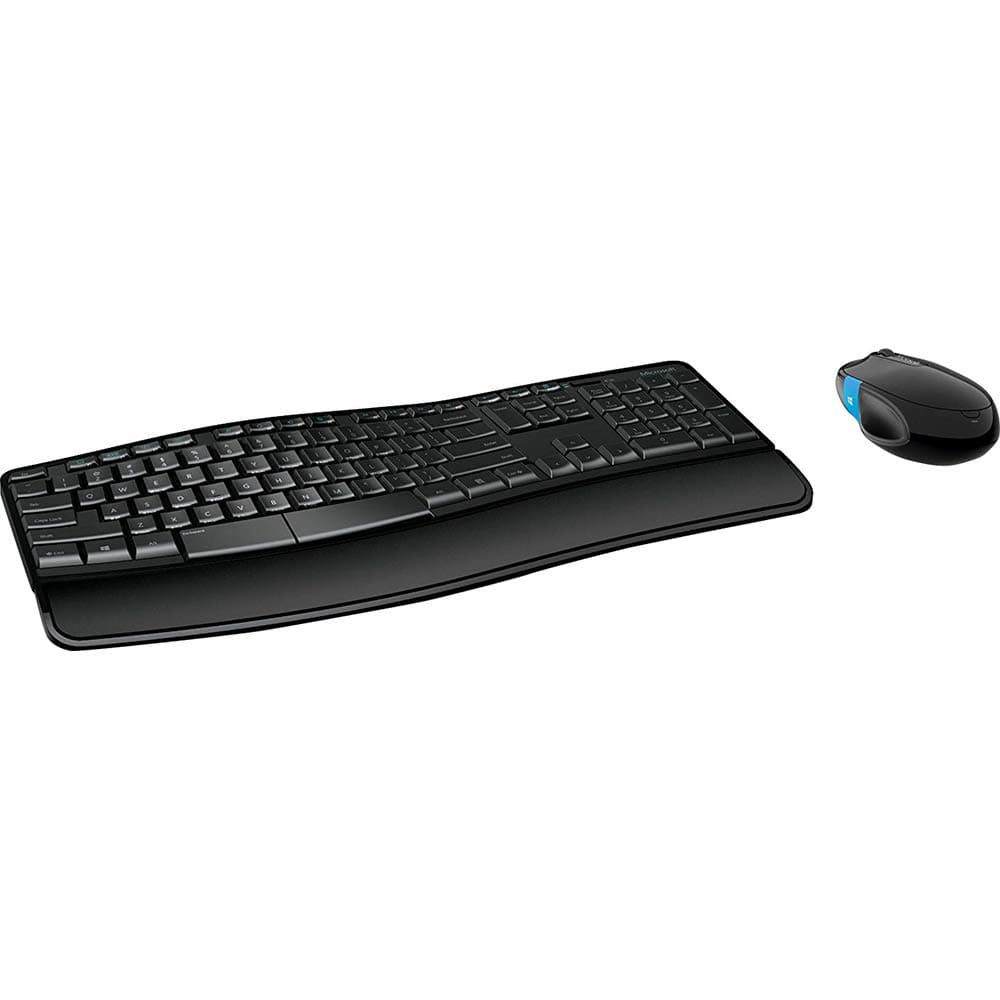 Sculpt Comfort Desktop - Black - Wireless, Comfortable, Ergonomic Keyboard and Mouse Combo with Cushioned Palm Rest and USB Wireless Receiver