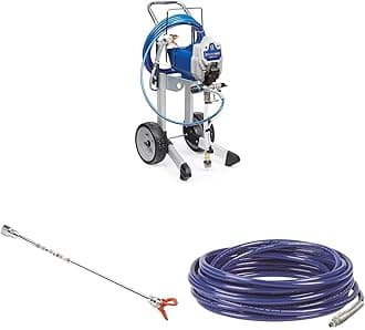Graco 17G180 Magnum ProX19 Cart Paint Sprayer, Blue & White & 243041 Magnum 15-Inch Tip Extension, Gray & 247340 1/4-Inch Airless Hose, 50-Foot, Feet