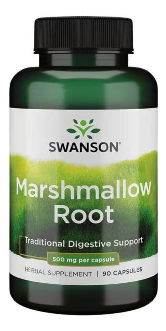 Swanson Marshmallow Root Healthy Supports Respiratory Function Digestive Support 500 Milligrams 90 Capsules