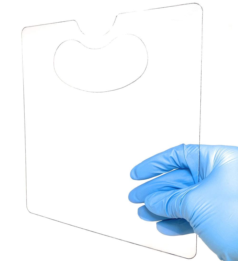 Slit Lamp Breath Shield Sneeze Protector Cough Guard, Universal Style, Large, PETG Polycarbonate Non-Fragile Flexible, Made in USA