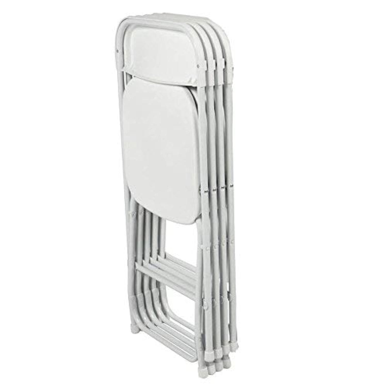 Folding Chair with Molded Plastic Seat and Back- Folding Plastic/Steel Chairs- Premium Quality Plastic Folding Chairs- Foldable & Stackable Plastic Chairs (4-Pack)