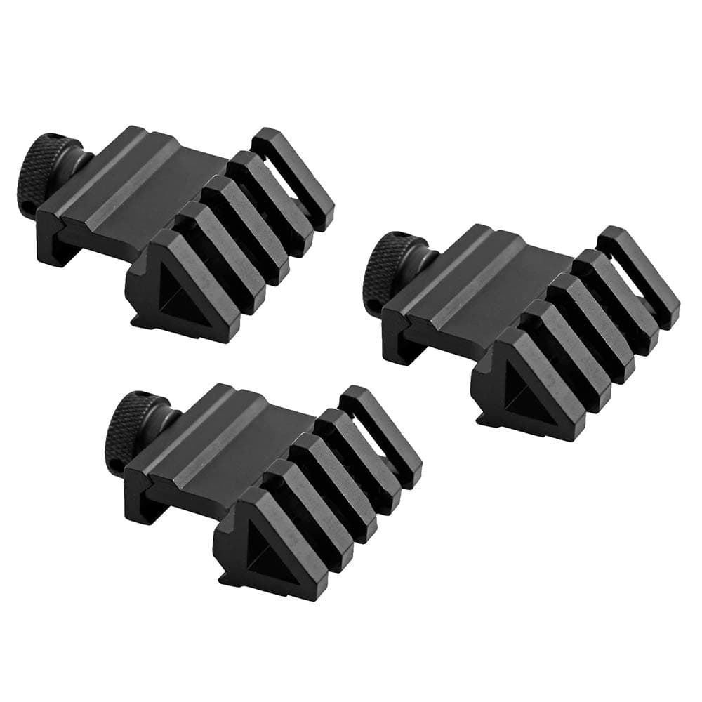 3Pcs 45 Degree Rail Mount, Offset Picatinny Weaver Sight Scope Rail Riser Mount