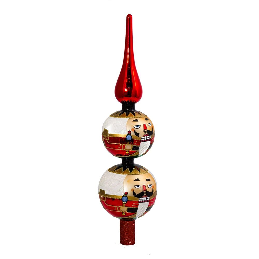 Kurt Adler Un-Lit Glass Nutcracker Finial Treetop