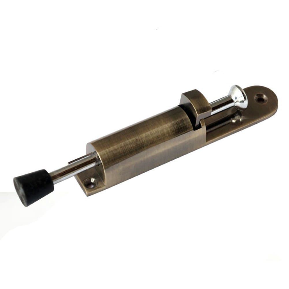 Rddconkit 1 Pcs Kickdown Door Stops Heavy Duty Spring Loaded Foot Pedal Stainless Steel Door Stopper Holder Lock for Home Garden (Bronze)