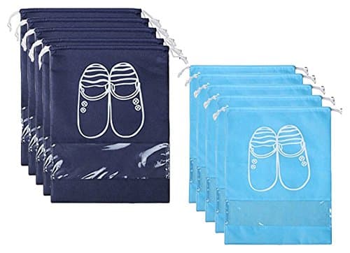 YAMIU 10 Pcs Shoe Bags Dust-proof Drawstring with Window Travel Shoe Storage Bags