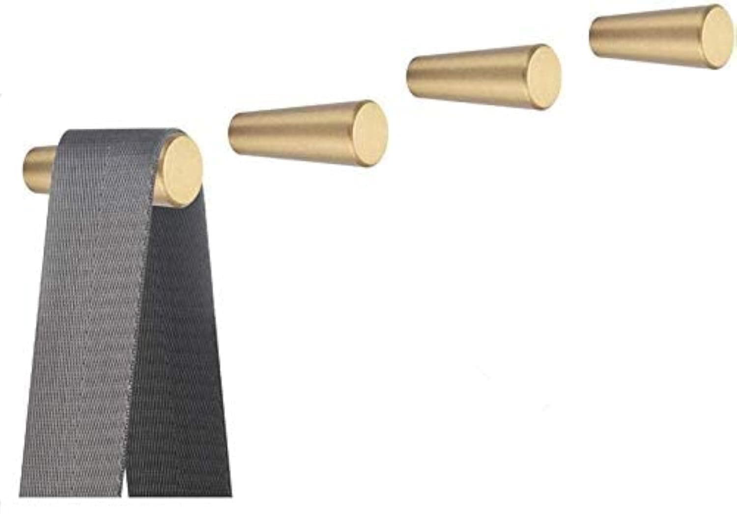 YANGQIHOME 4 Pack Gold Wall Hooks, Decorative Brass Coat Hooks, Towel Hooks Hat Hangers Wall Mounted (Conical)