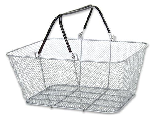 Large Silver Wire Mesh Store Shopping Basket Set -Set of 12
