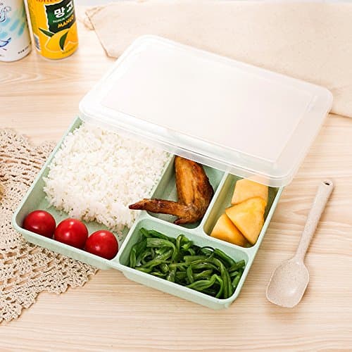 Wheat Straw Divided Easy Lunch Bento Box Dinnerware Eco Outdoor Work Tableware Wholesale Kitchen Gadgets Accessories Supplies