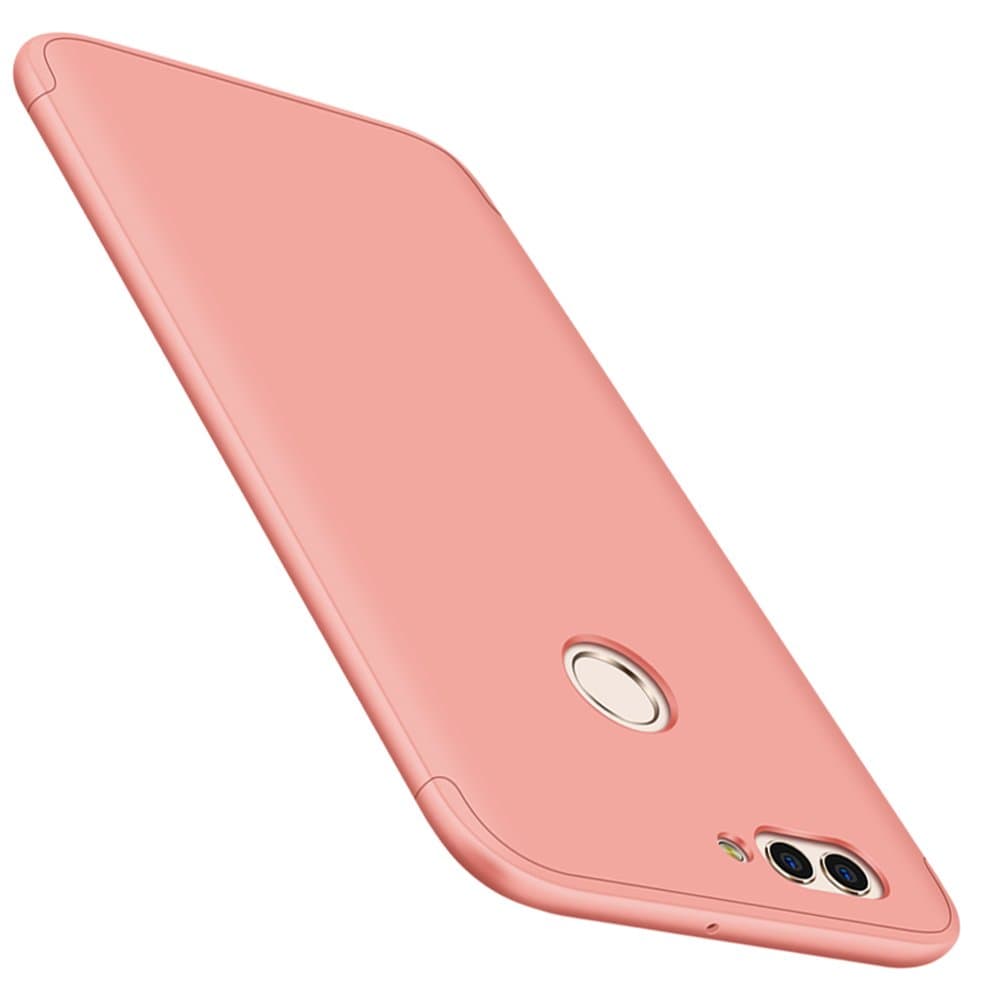 Huawei Nova 2 Plus Case,Bigcousin 360 Degrees Full Body Protection Ultra-Thin Case [with Tempered Glass Screen Protector] Anti-Scratch Hard PC Slim Case for Huawei Nova 2 Plus Cover - Rose Gold