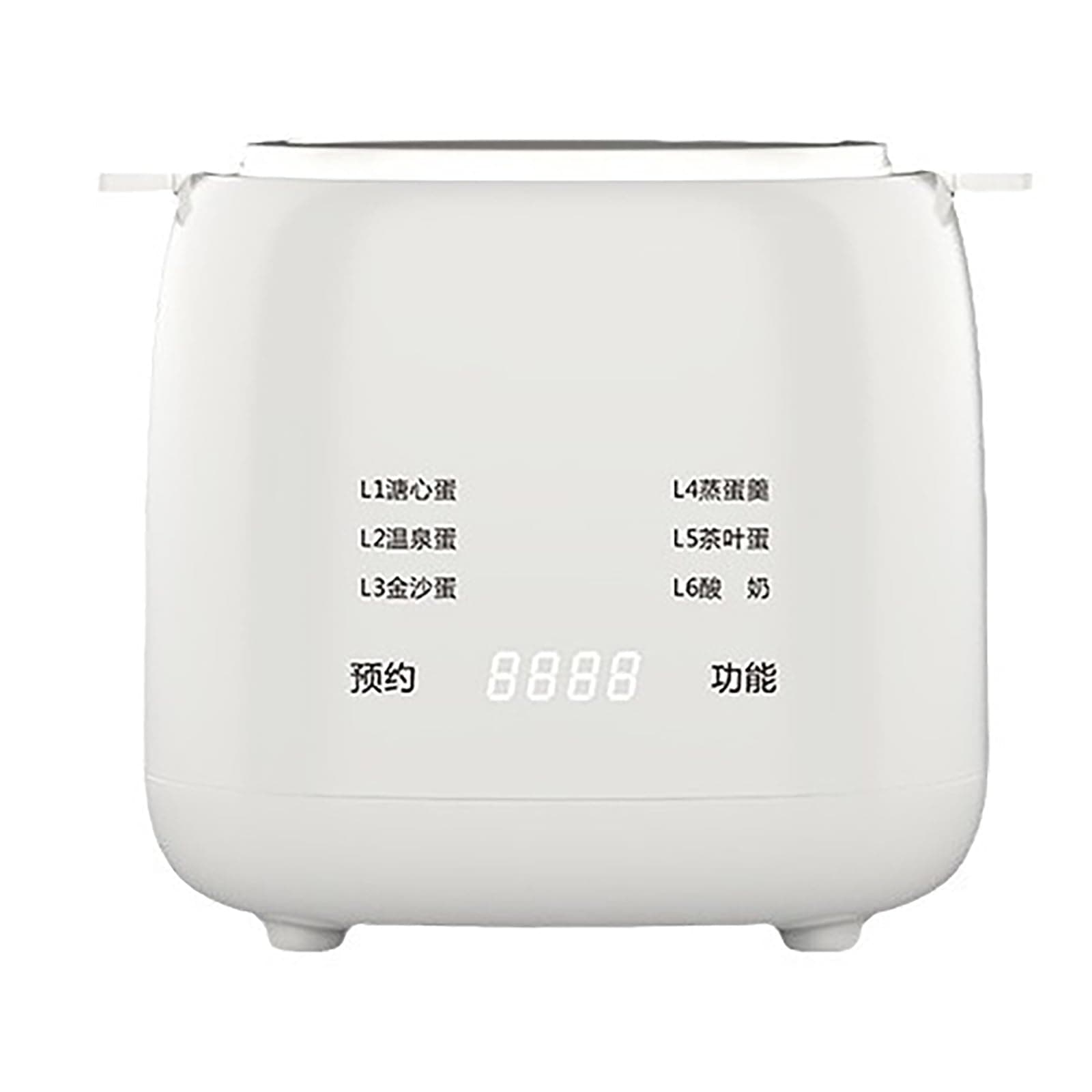 Rapid Electic Egg Cooker Egg Boiler with 4 Egg Capacity, 6 Modes of Egg Cooking for Boiled Eggs, Poached Eggs, Hot Spring Eggs and Steamed Eggs, Temperature-control and Smart Reservation Features
