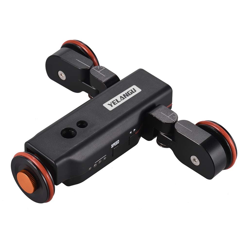 YELANGU L4 PRO Motorized Camera Video Dolly with Scale Indication Electric Track Slider Wireless Remote Control/1800mAh Rechargeable Battery 3 Speed Adjustable Mini Slider Skater Replacement for