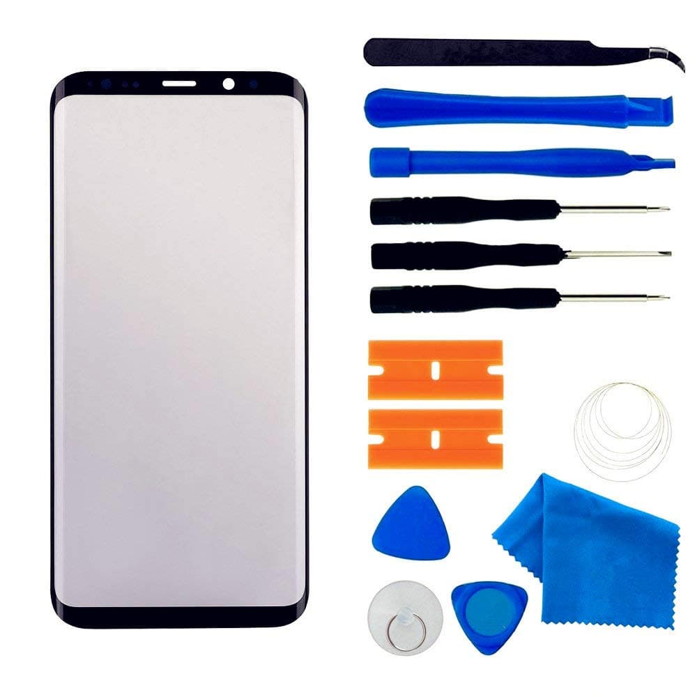 Original Galaxy S9 Screen Replacement Front Outer Lens Glass Screen Replacement Repair Kit for Samsung Galaxy S9 G960 Series (Galaxy S9 5.8 inch Black)