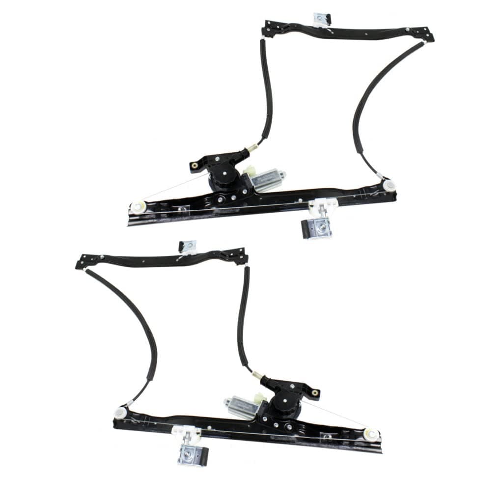 For Chevy Trailblazer 2002-2009 Window Regulator Assembly Driver and Passenger Side | Pair | Front | Power | Cable Type | Replacement For GM1350145, GM1351145 | 15944000, 15944001