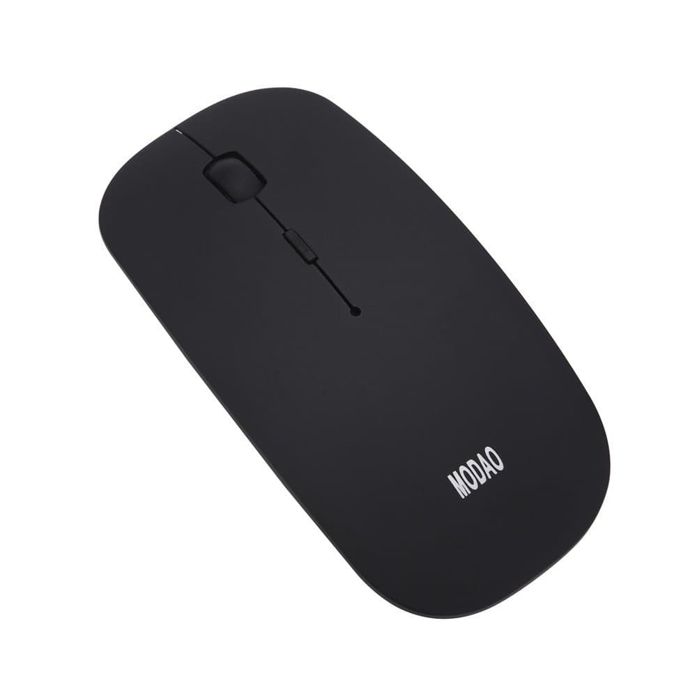 SUImeito Super Slim Rechargeable 2.4G Wireless Mouse for PC and Laptop and Android Tablet Mouse Stereo Mouse (Black)