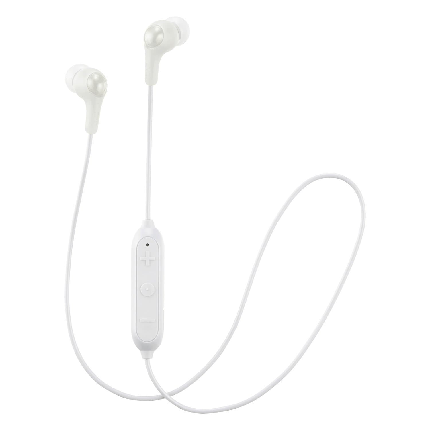 JVCSoft Wireless Earbud with Stayfit Tips, Remote and Mic and Bluetooth White (HA-FX9BTW)