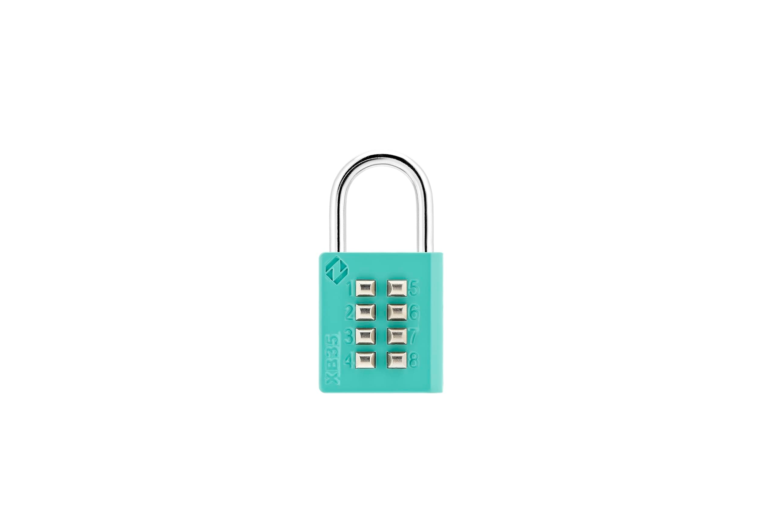 ZARKERXB35 8-Digit Push Button Combination Padlock, 4 Digit Locking Mechanism, Emerald, 1-Pack