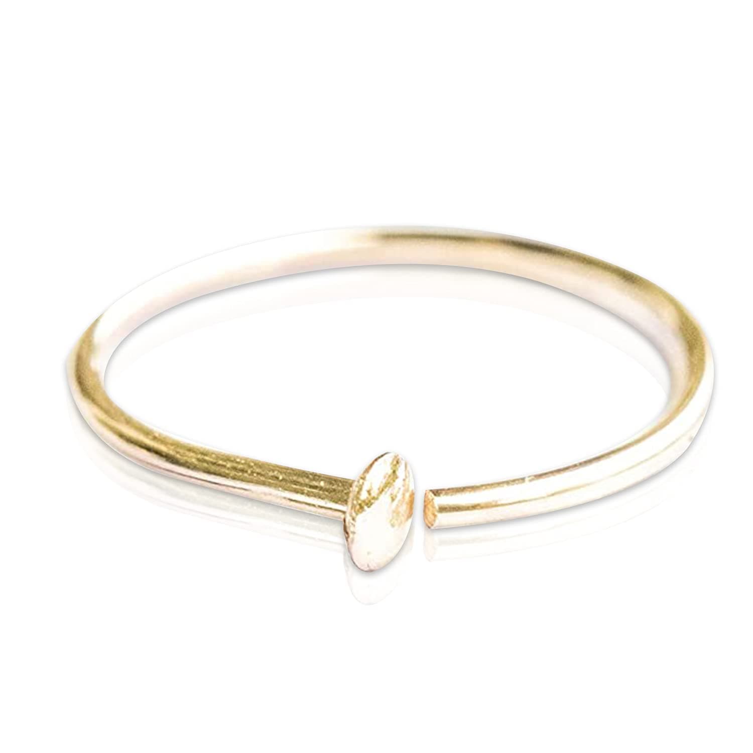 22g Super TINY Nose Ring for Extra Small Piercings, For Holes Pierced CLOSE to Edge, Gold Nose Ring Hoop 22 Gauge 5-6 MM (Main photo enlarged to show detail)