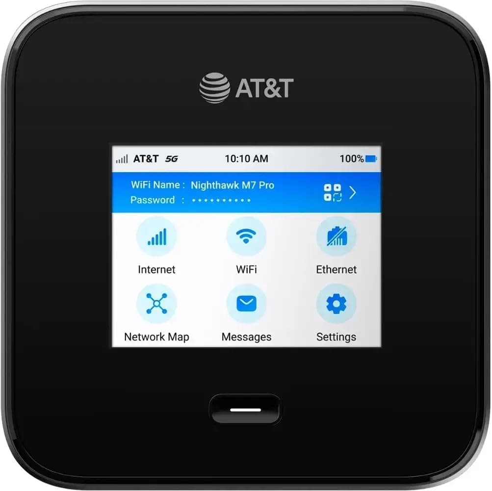 NETGEAR Nighthawk M7 Pro Mobile Hotspot Bundle 5G mmWave, WiFi 7, Unlocked, AT&T & Verizon, International, Portable Device for Travel, with Free Travel Case and Extra Battery (Renewed)