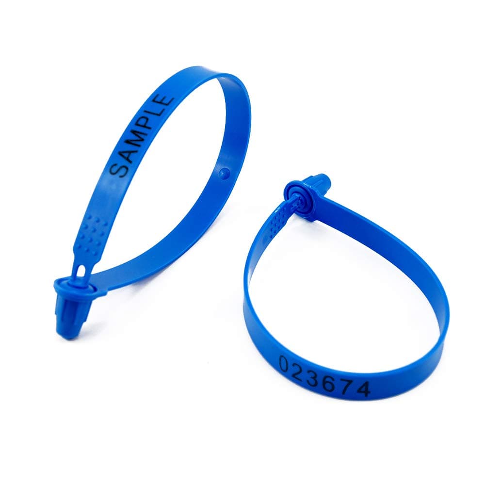 EASY 500 pcs Plastic Security Tag Numbered Tamper Resistant Truck Door Seal Self-Locking Padlock for Trailer Cases Container(Blue)