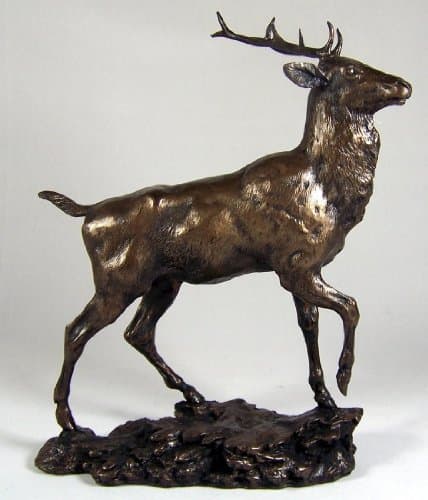 Calling Stag Bronze Deer Sculpture By David Geenty