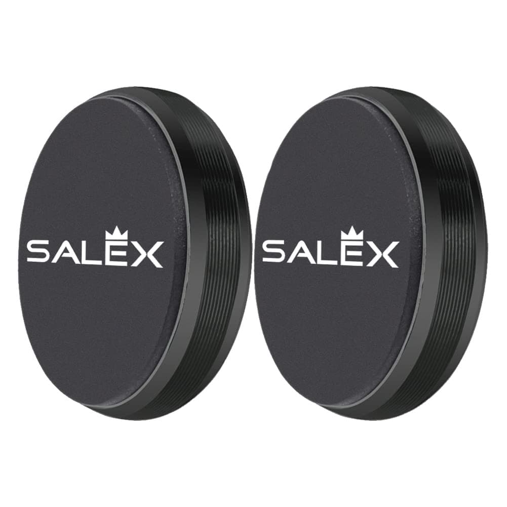 Magnetic Phone Mounts 2 Pack with 3M Adhesive. Black Flat Cell Phone Holder for Car Dashboard, Truck, Wall, Mirror, Table. Universal Low Profile Stick on Magnet Set for Tablet Smartphone, Mobile