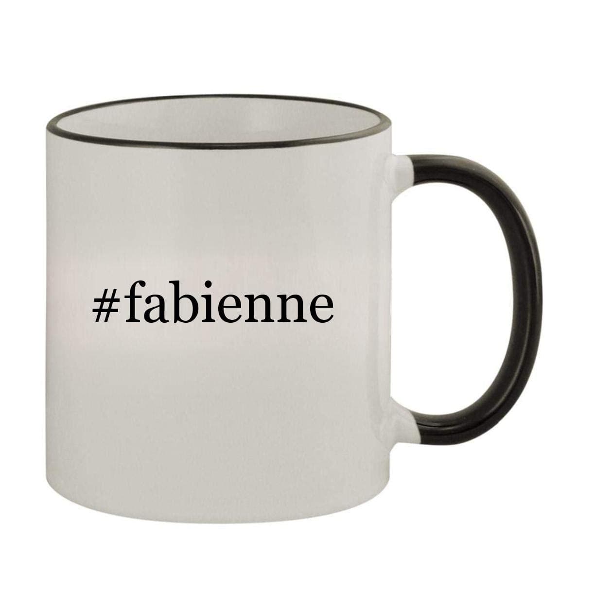 #fabienne - 11oz Ceramic Colored Rim & Handle Coffee Mug, Black