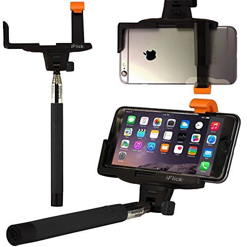 Self-portrait Monopod Extendable Wireless Bluetooth Selfie Stick with built-in Bluetooth Remote Shutter With Adjustable Phone Holder for iPhone 6, iPhone 6 Plus, iPhone 5 5s 5c, Android