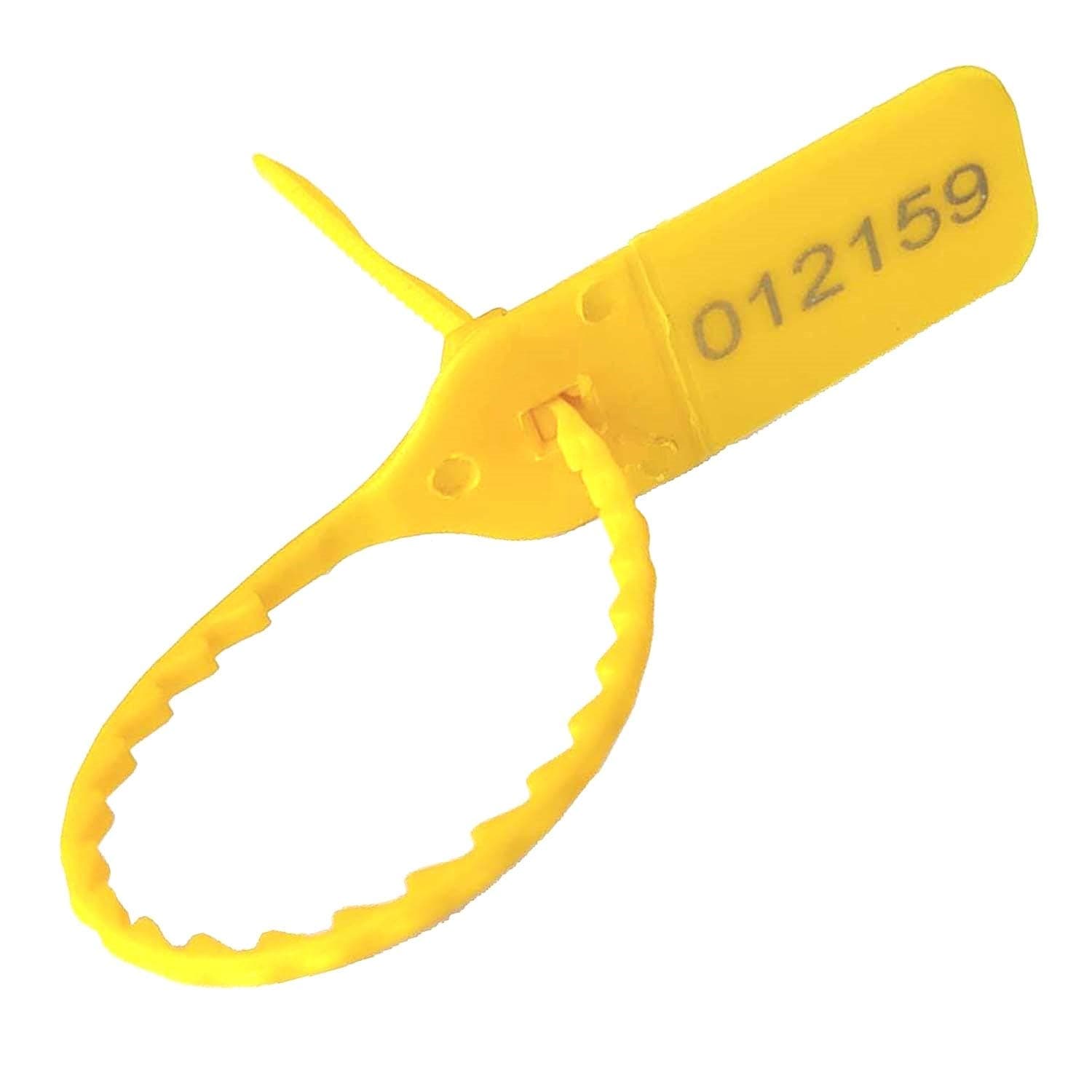 Container Seal Plastic Security Seal TAG Grip Seal Small Plastic TAG Courier TAG Pull Tight OTL 100 PCS (Yellow)