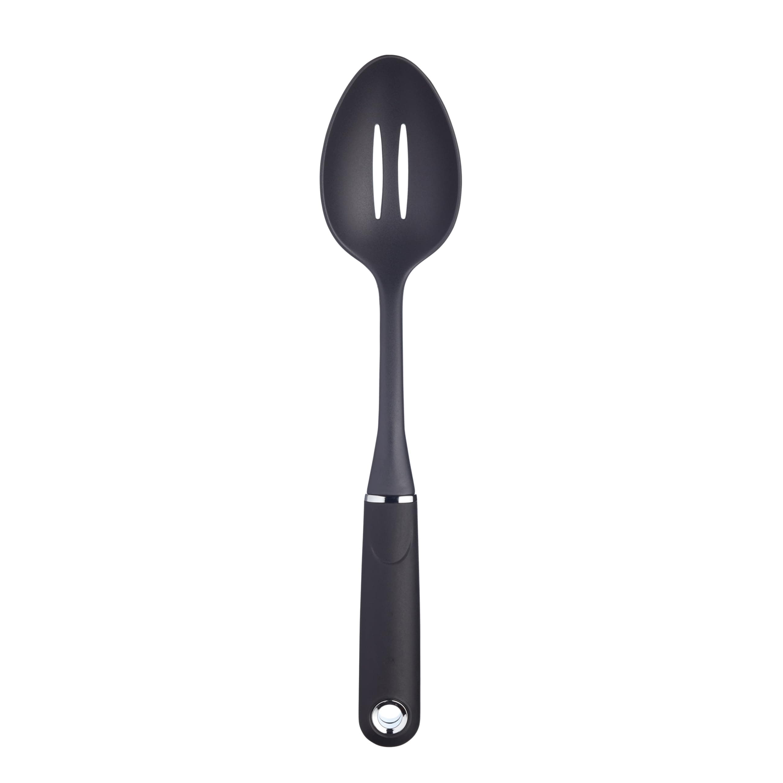 MasterClass Slotted Spoon with Soft Grip Handle, Non Stick Safe Nylon, 34 cm
