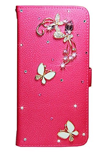 iPhone 6S Plus Case, iPhone 6 Plus Case, MGIFTSHOP Luxury 3D Bling Diamond Crystal Rhinestone Wallet Leather Purse Flip Card Pouch Stand Cover Case for Apple iPhone 6S Plus/iPhone 6 Plus [Narcissus]