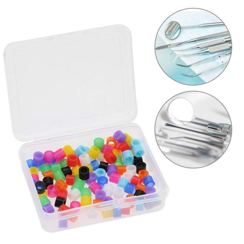Dental Color Code Rings Teeth Whitening Instrument 100pcs/Box Multi-Color Orthodontic Autoclavable Rings