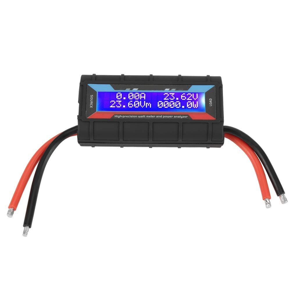 130A High Precision Watt Meter 4.8V~60V Voltage Amp Meter Power Analyzer Checker Analyzer Performance Monitor with Digital LCD Screen for RC Battery Solar Wind Power