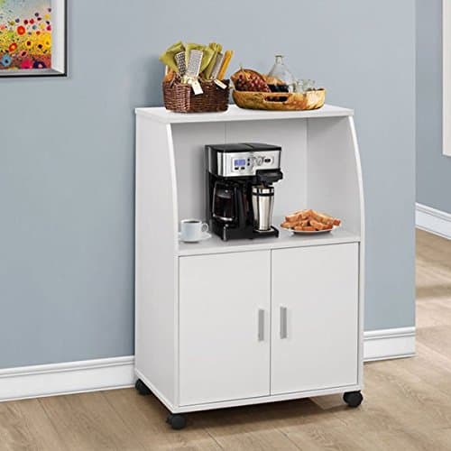 White 33-inch Kitchen Cart with Castors Unknown Binding